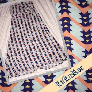 LuLaRoe Maxi Large Mint green with peach 🍑 NWOT